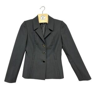 Antonio Melani Women's Blazer‎ Size 2 Charcoal Gray Single Breasted Suit Jacket